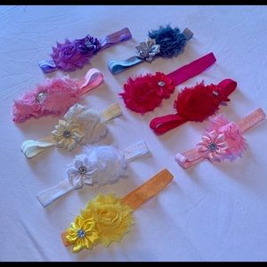 Infant headbands, set of 9